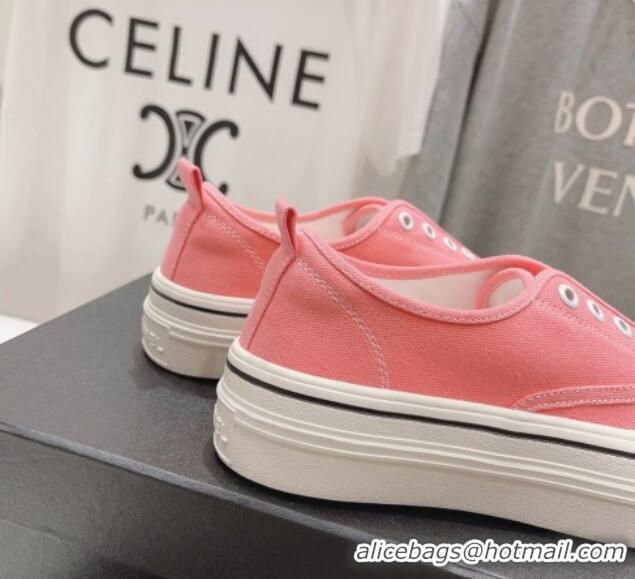 Comfortable Chanel Canvas Slip-on Sneakers Pink 809088