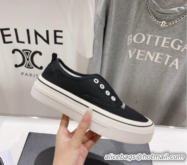 Good Quality Chanel Canvas Slip-on Sneakers Black 809089