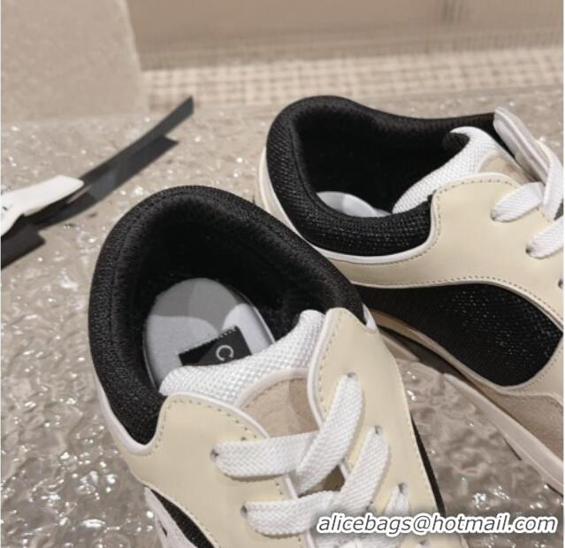 Best Price Chanel Calfskin, Suede and Mesh Sneakers with CC Grey/White 809118