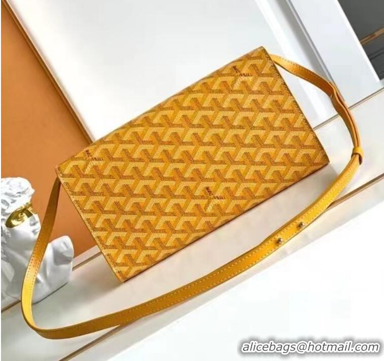 Best Design Goyard Original Monte-Carlo Clutch With Leather Strap 8981 Yellow