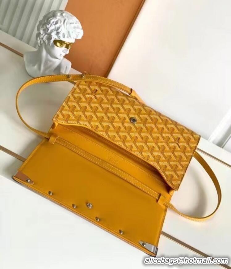 Best Design Goyard Original Monte-Carlo Clutch With Leather Strap 8981 Yellow