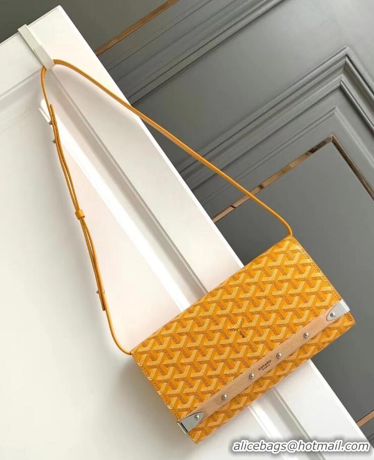 Best Design Goyard Original Monte-Carlo Clutch With Leather Strap 8981 Yellow