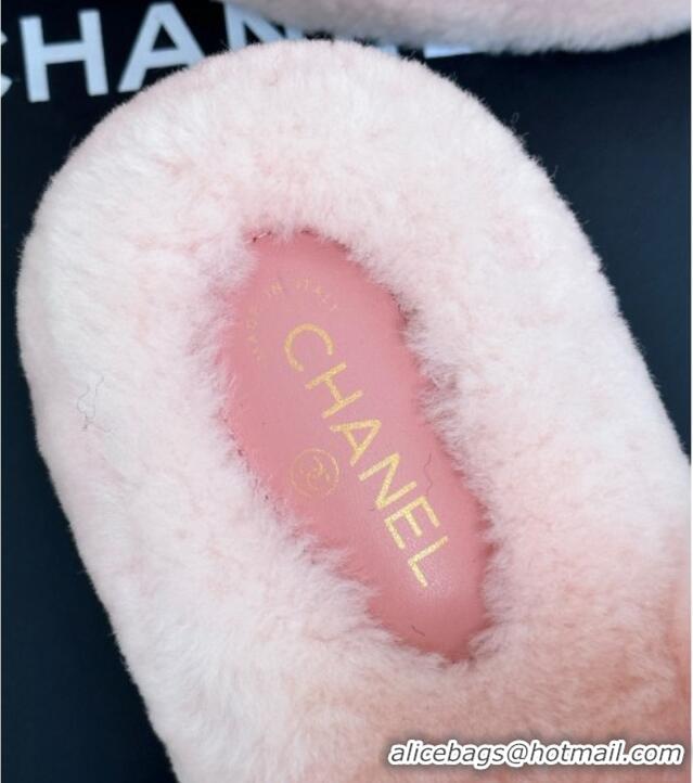 Lowest Cost Chanel Wool Platform Slide Sandals 5cm Light Pink 819024