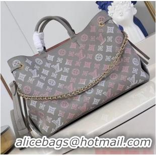 Buy Discount Louis Vuitton Mahina Leather FLIGHT MODE Bella Tote M23395 Gray