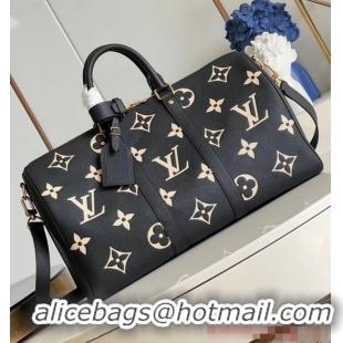 Famous Brand Louis Vuitton Keepall Bandouliere 45 M46671 Black