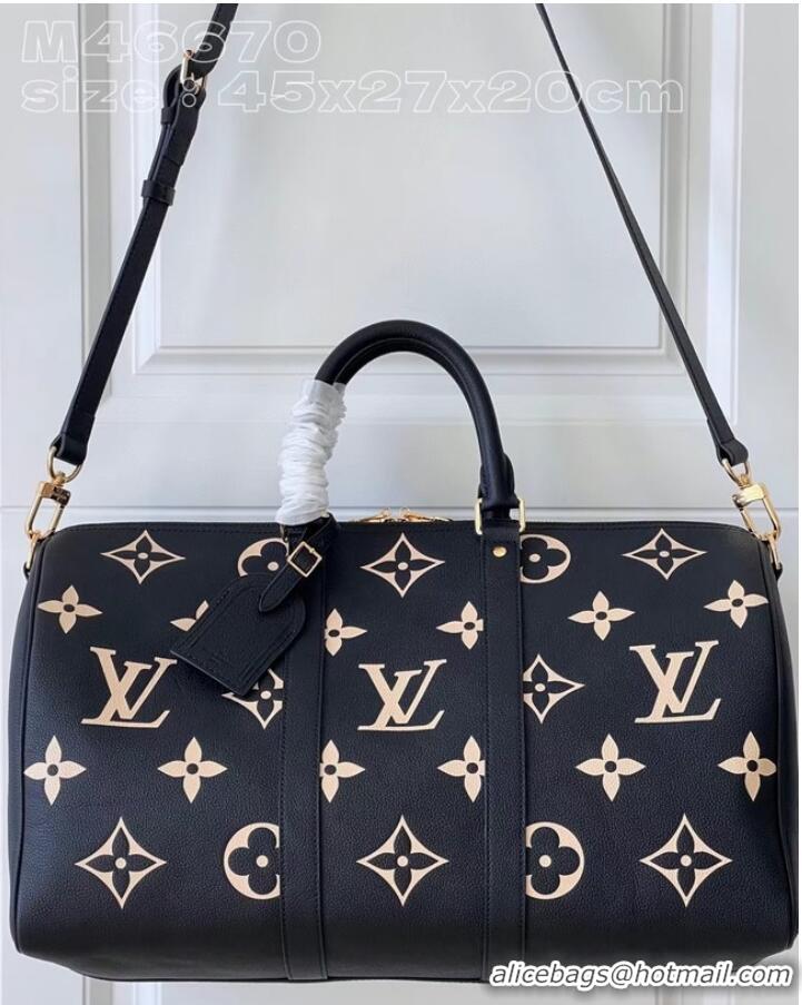 Famous Brand Louis Vuitton Keepall Bandouliere 45 M46671 Black