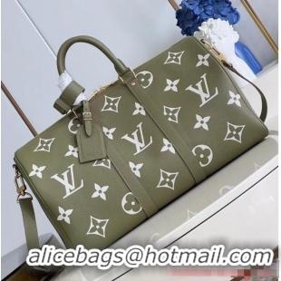 Buy Cheap Louis Vuitton Keepall Bandouliere 45 M46671 Kaki Fango