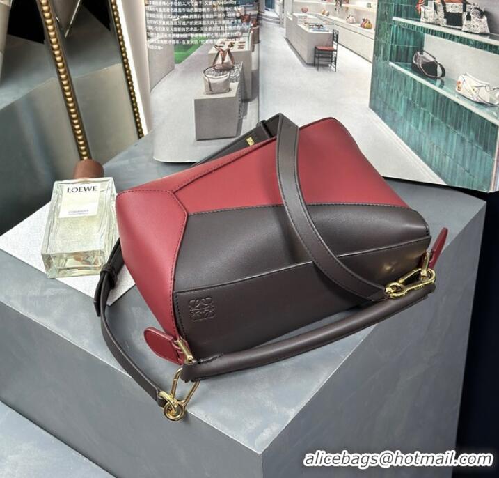 Good Product Loewe Classic leather Puzzle bag 47398 Chocolate&Burgundy