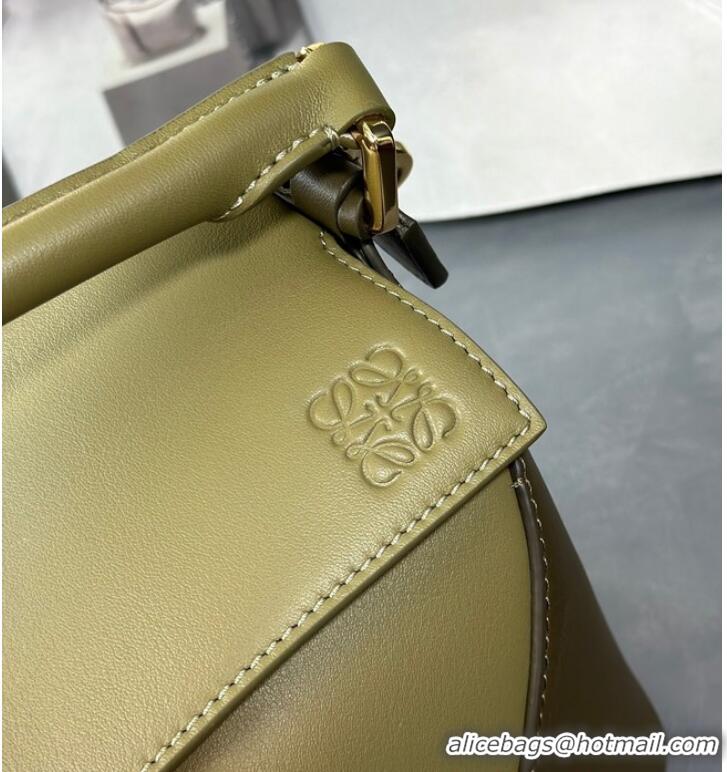 Super Quality Loewe Classic leather Puzzle bag 47398 Olive Green&khaki green