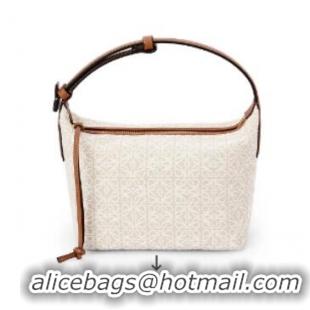 Promotional Loewe Miniature Anagram Jacquard and cow leather bag 651420 Hazel&tan