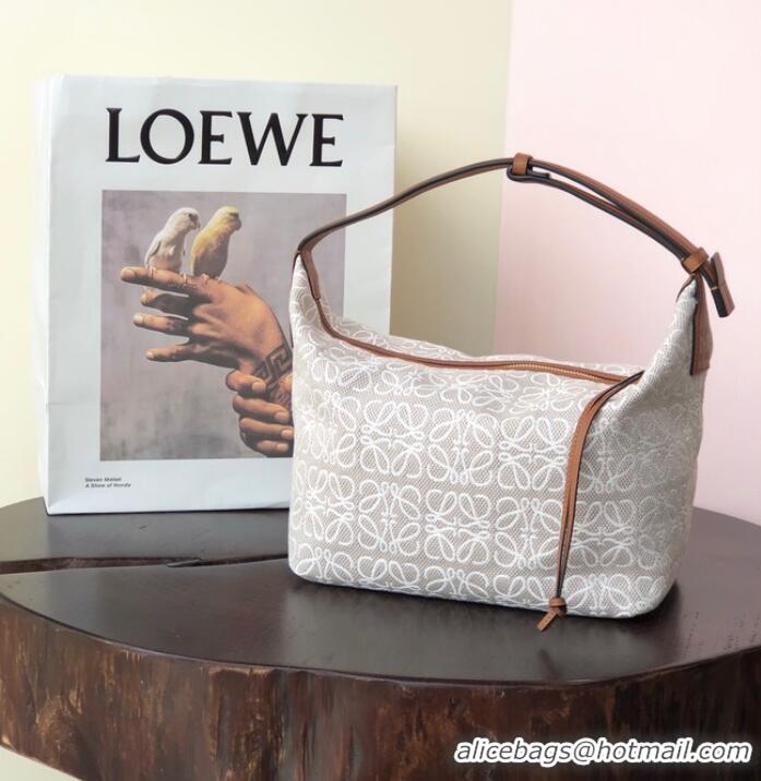 Promotional Loewe Miniature Anagram Jacquard and cow leather bag 651420 Hazel&tan