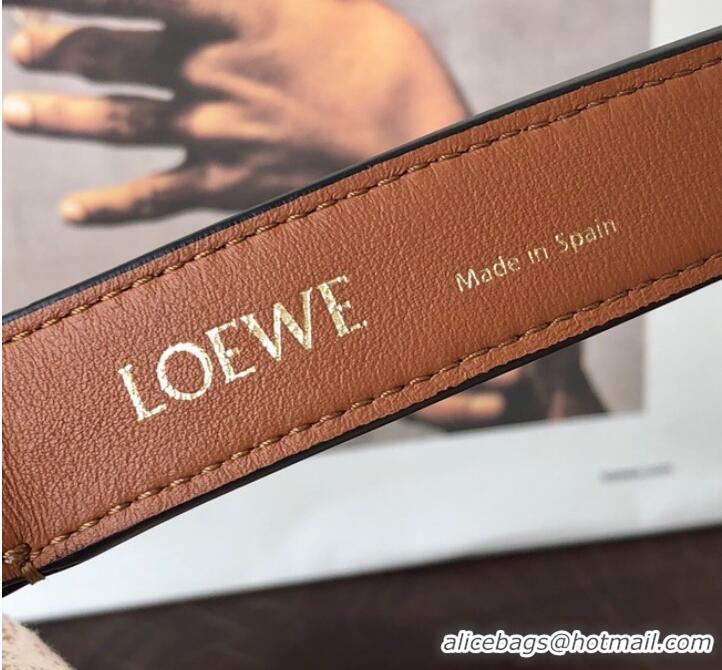 Promotional Loewe Miniature Anagram Jacquard and cow leather bag 651420 Hazel&tan