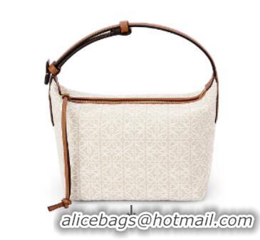 Promotional Loewe Miniature Anagram Jacquard and cow leather bag 651420 Hazel&tan