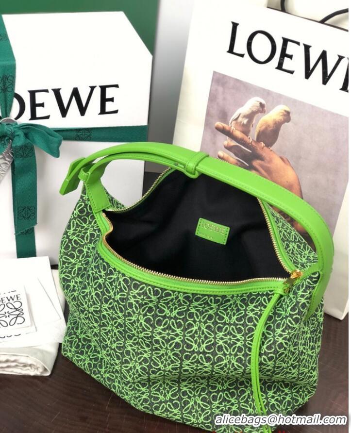 Super Quality Loewe Miniature Anagram Jacquard and cow leather bag 651420 Green