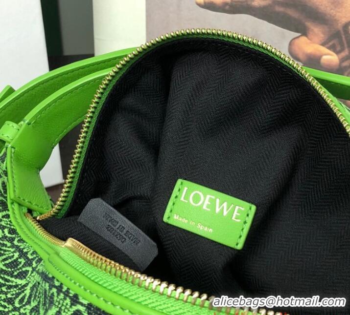 Super Quality Loewe Miniature Anagram Jacquard and cow leather bag 651420 Green