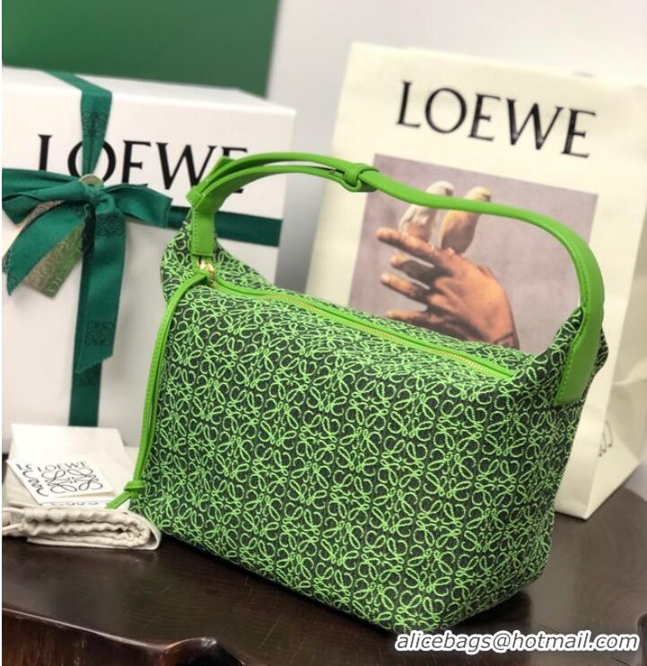 Super Quality Loewe Miniature Anagram Jacquard and cow leather bag 651420 Green