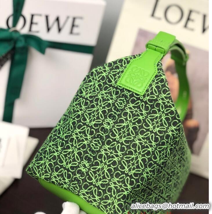 Super Quality Loewe Miniature Anagram Jacquard and cow leather bag 651420 Green