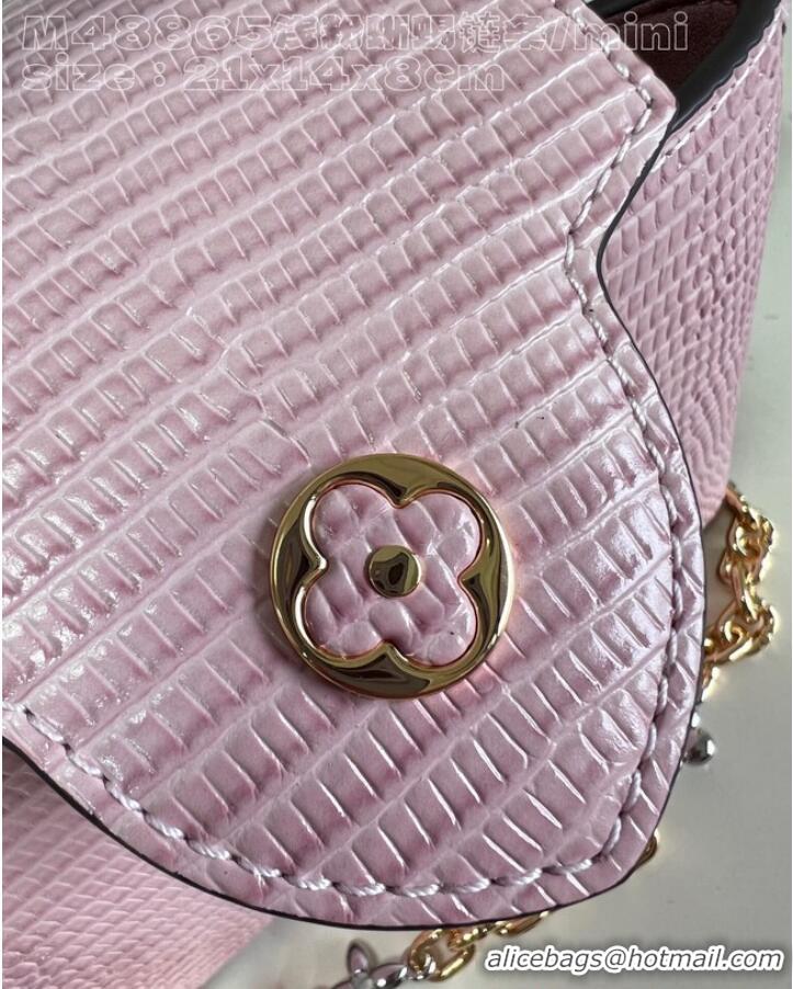 Buy Discount Louis Vuitton Capucines Mini Lizard print N81209 pink