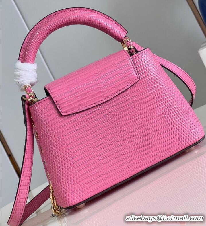 Promotional Louis Vuitton Capucines Mini Lizard print N81209 Rose