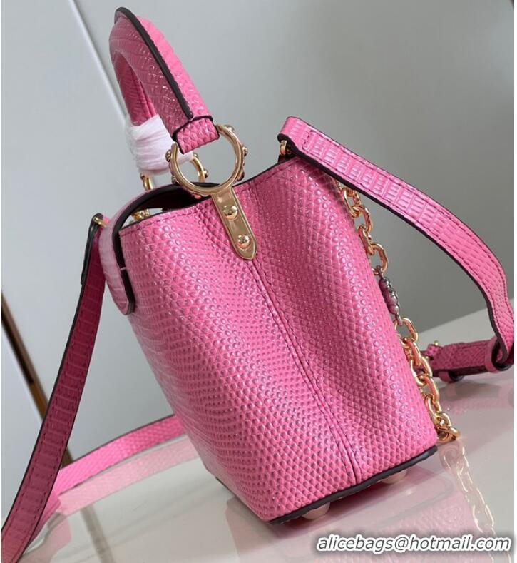 Promotional Louis Vuitton Capucines Mini Lizard print N81209 Rose