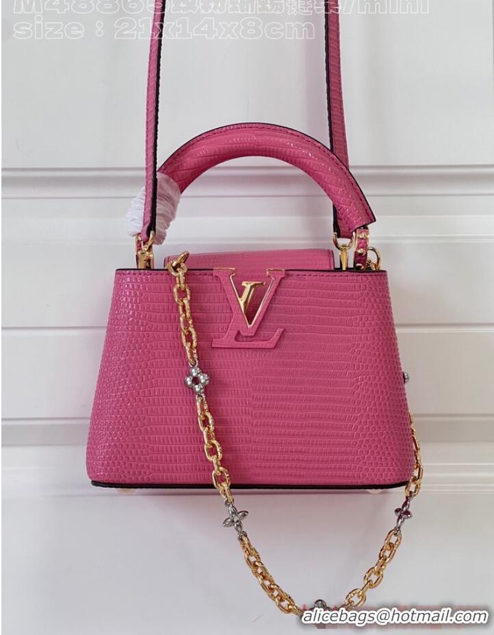 Promotional Louis Vuitton Capucines Mini Lizard print N81209 Rose