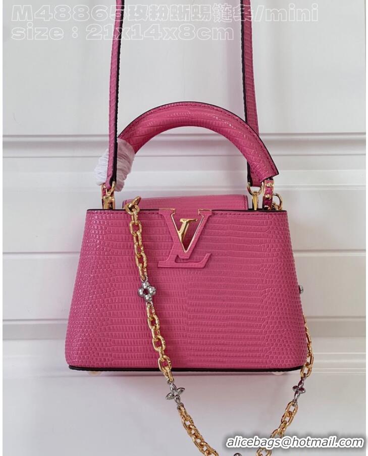 Promotional Louis Vuitton Capucines Mini Lizard print N81209 Rose