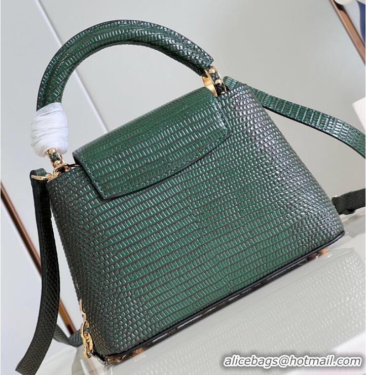 Reasonable Price Louis Vuitton Capucines Mini Lizard print N81209 Dark Green