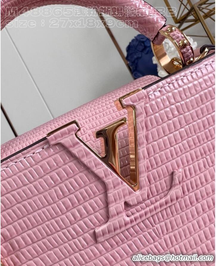 Best Price Louis Vuitton Capucines Lizard print BB M21043 Pink