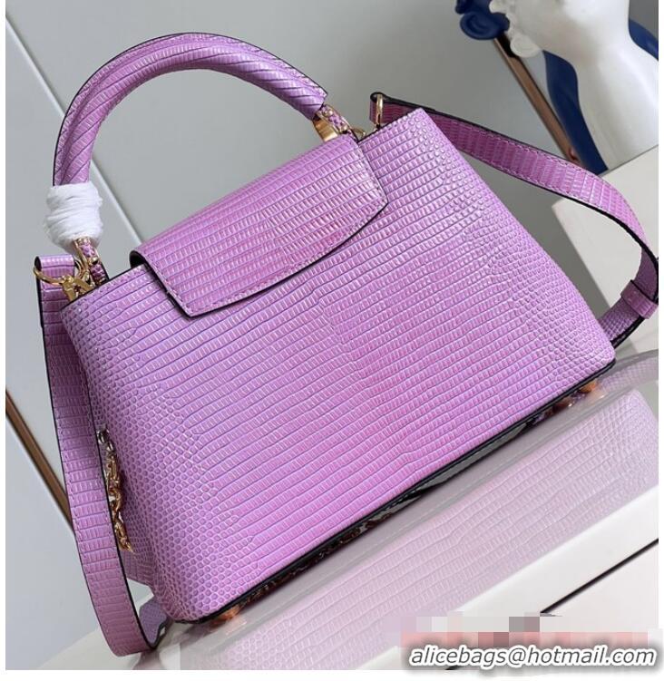 Top Quality Louis Vuitton Capucines Lizard print BB M21043 Light purple