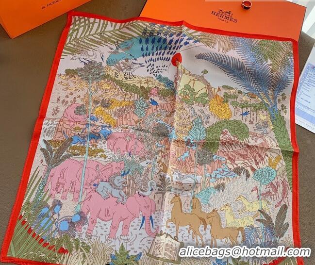 Buy Hermes Le Carnaval des Animaux Silk Sqaure Scarf 50x50cm H8062 Light Grey 2023