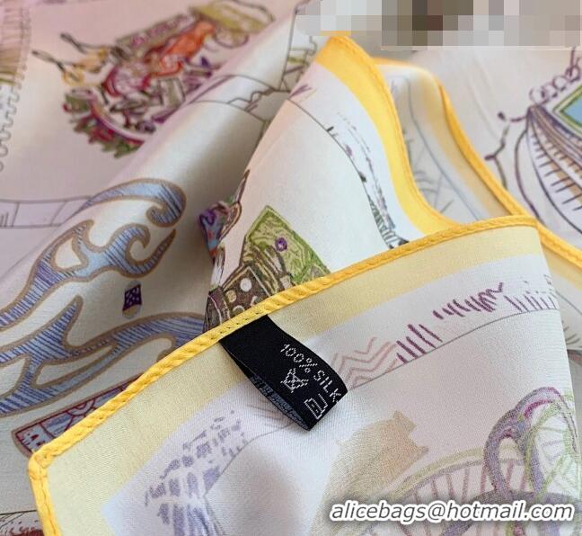 Buy Classic Hermes Chevaloscope Silk Sqaure Scarf 50x50cm H8063 White 2023