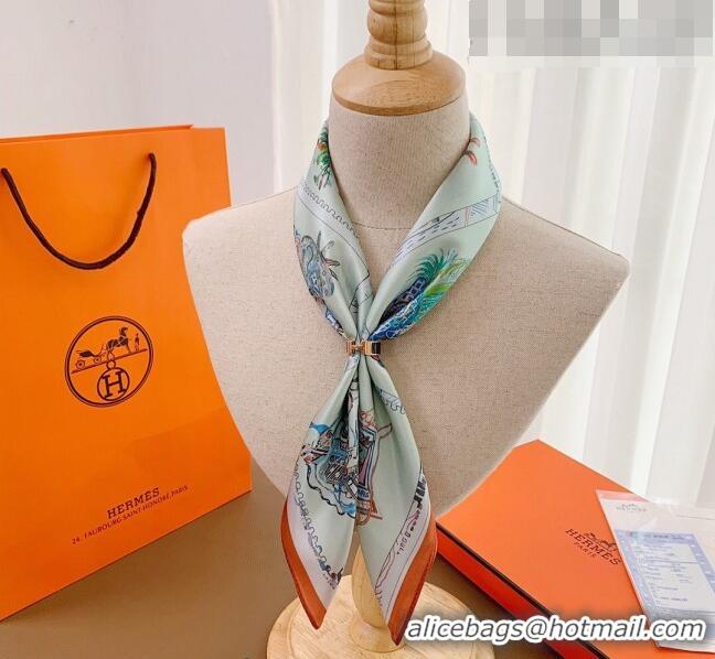 Spot Bulk Hermes Chevaloscope Silk Sqaure Scarf 50x50cm H8063 Light Blue 2023