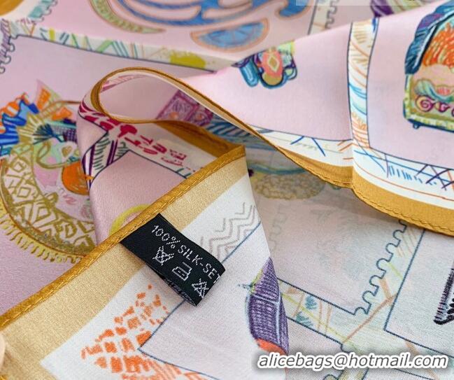 Cheapest Hermes Chevaloscope Silk Sqaure Scarf 50x50cm H8063 Light Pink 2023