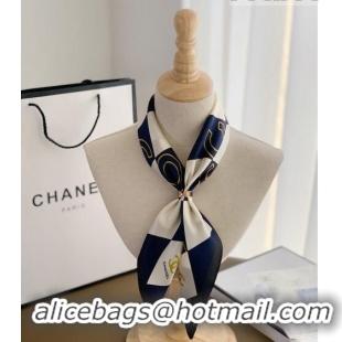 Ladies Cheap Chanel Silk Sqaure Scarf 50x50cm CH101805 Blue 2023