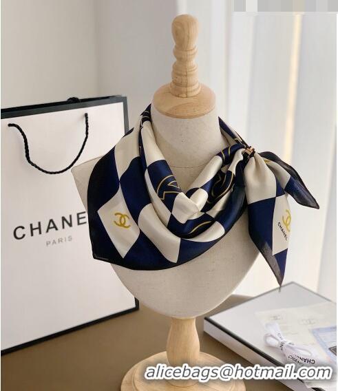 Ladies Cheap Chanel Silk Sqaure Scarf 50x50cm CH101805 Blue 2023