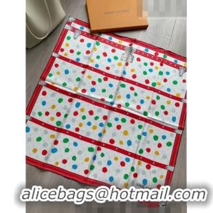 Buy Grade Louis Vuitton Dots Silk Sqaure Scarf 53x53cm LV10183 White 2023