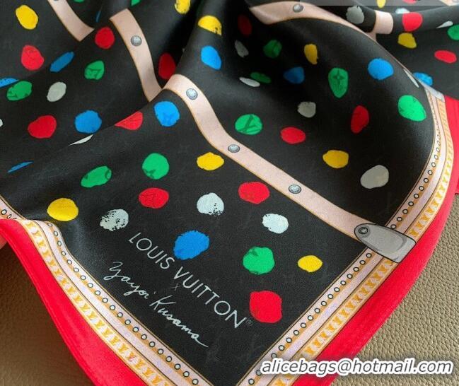 Market Sells Louis Vuitton Dots Silk Sqaure Scarf 53x53cm LV10183 Black 2023