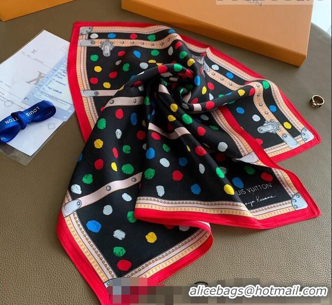 Market Sells Louis Vuitton Dots Silk Sqaure Scarf 53x53cm LV10183 Black 2023