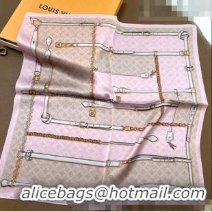 Luxury Classic Louis Vuitton Trunk Silk Sqaure Scarf 50x50cm LV10183 Pink 2023