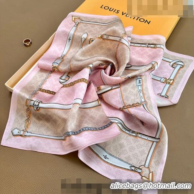 Luxury Classic Louis Vuitton Trunk Silk Sqaure Scarf 50x50cm LV10183 Pink 2023