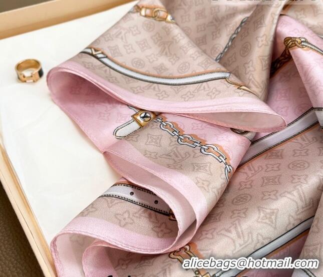 Luxury Classic Louis Vuitton Trunk Silk Sqaure Scarf 50x50cm LV10183 Pink 2023