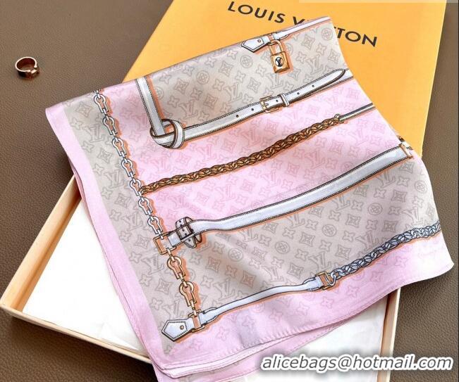 Luxury Classic Louis Vuitton Trunk Silk Sqaure Scarf 50x50cm LV10183 Pink 2023