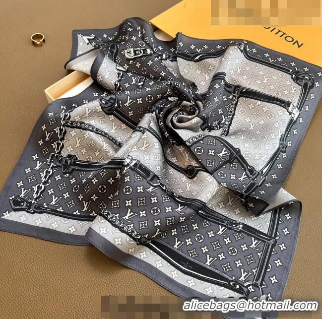 Sophisticated Louis Vuitton Trunk Silk Sqaure Scarf 50x50cm LV10183 Grey 2023