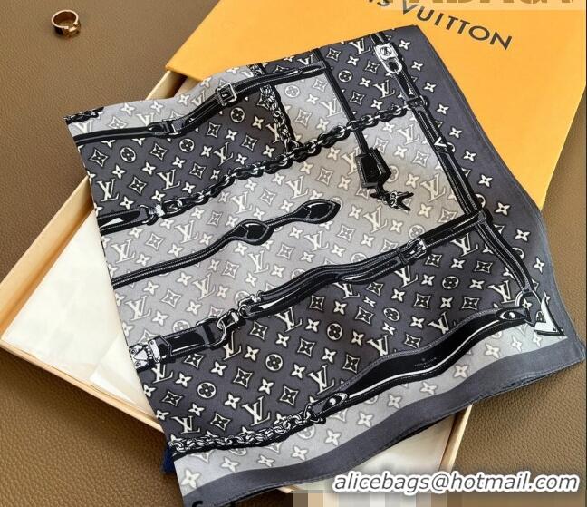 Sophisticated Louis Vuitton Trunk Silk Sqaure Scarf 50x50cm LV10183 Grey 2023