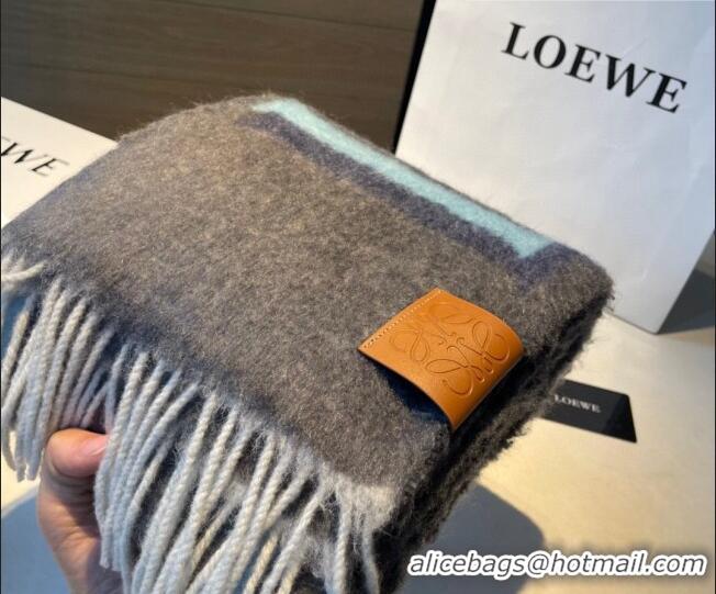 Cheapest Loewe Wool and Mohair Long Scarf 24x185cm LE10182 Grey 2023