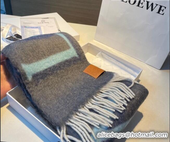 Cheapest Loewe Wool and Mohair Long Scarf 24x185cm LE10182 Grey 2023