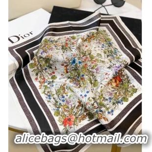 Modern Classic Dior Flora Silk Sqaure Scarf 53x53cm DR10181 Black 2023