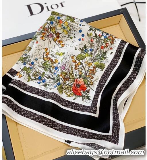 Modern Classic Dior Flora Silk Sqaure Scarf 53x53cm DR10181 Black 2023