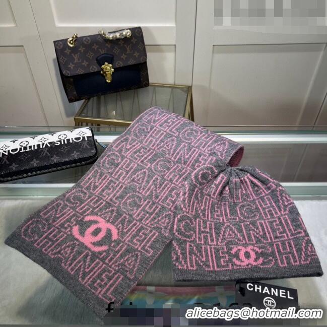 Newly Launched Chanel Knit Hat and Scarf Set CH101807 Grey 2023