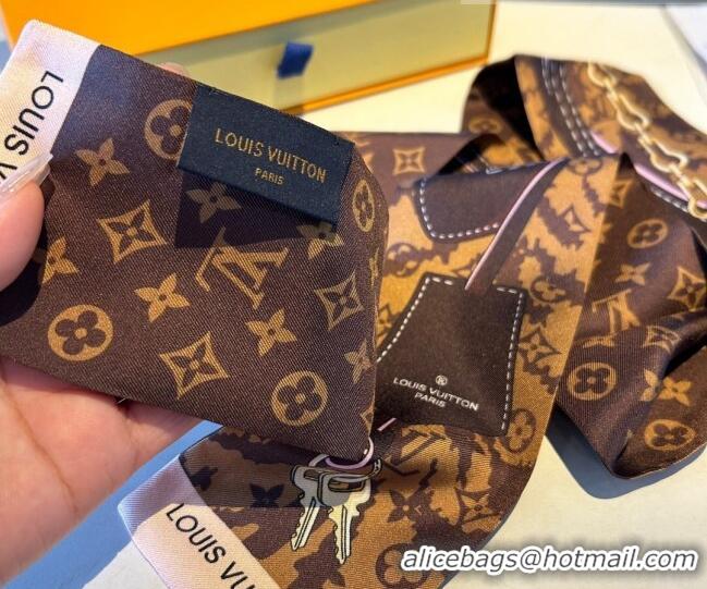 Original Cheap Louis Vuitton Bandeau Scarf 8x120cm 1028 Brown 2023